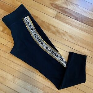 PINK Victoria's Secret Pink Bling 86 Leggings Gold & Silver Logo Spell Out Large